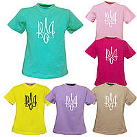 Стильна футболка для дівчинки Тризуб білий, 2-16 років