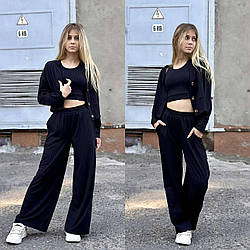 Стильний трикотажний костюм-трійка для дівчаток "Лора", розміри на зріст 140 — 160