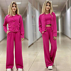 Стильний трикотажний костюм-трійка для дівчаток "Лора", розміри на зріст 140 — 160