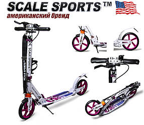 Самокат двоколісний Scale Sports SS-10 Біле Ручне гальмо