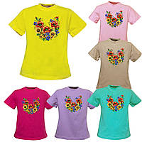 Стильна дитяча футболка для дівчинки Вишиванка, 2-16 років