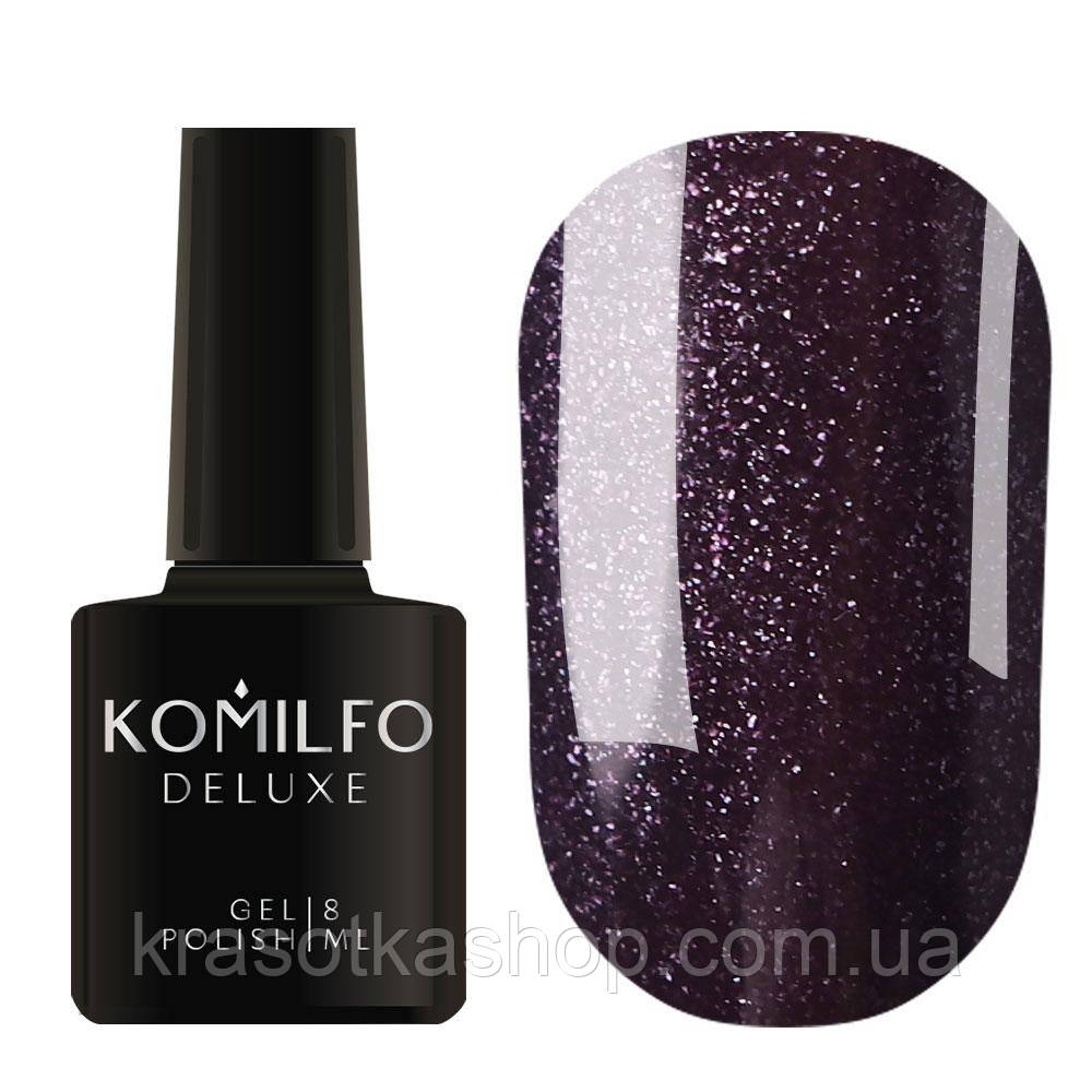 Гель-лак Glitter Colletion G022 (темно-фіолетовий з мікроблиском) Komilfo, 8 мл
