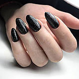 Гель-лак Glitter Colletion G023 (чорний, сріблястий мікроблиск) Komilfo, 8 мл, фото 3