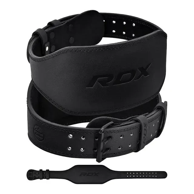 Пояс для важкої атлетики (15см) RDX 6 шкіряний Full Black L