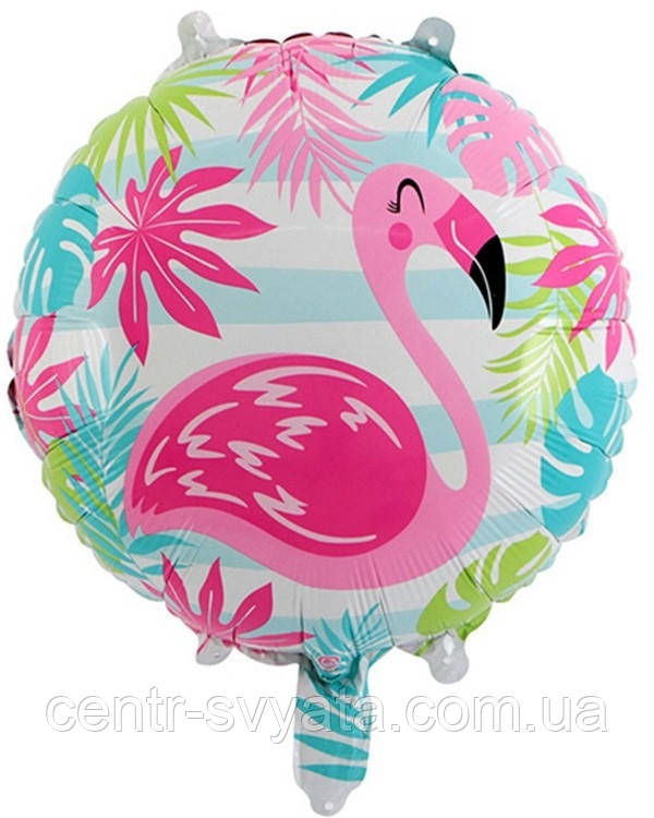 Фольгована кулька КНР 18"(45 см) Коло Фламінго