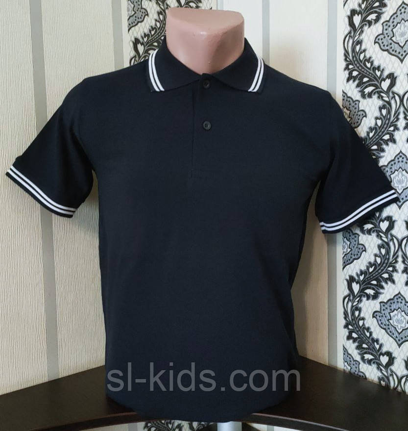 Дитяча футболка поло темно синя 122-146 см (7-11 років) вир.Туреччина гурт