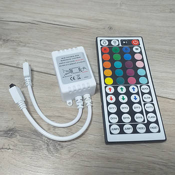 Контролер RGB RF-пульт 44 кнопки DC 12-24V LED контролер Білий (KG-11669)