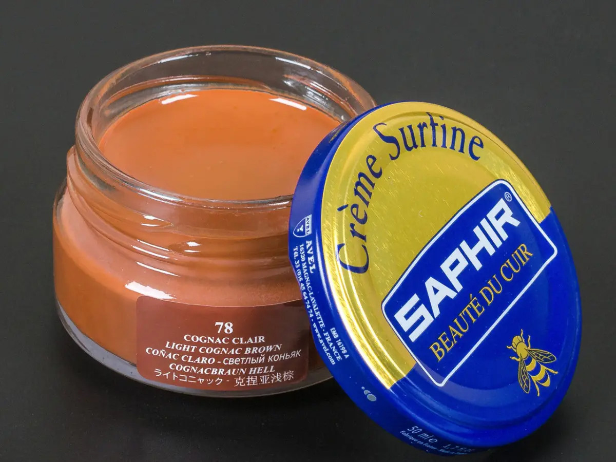 Зволожуючий крем для Взуття Saphir Creme Surfine світлий коньяк, фото 1