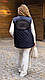 Жіноча подовжена жилетка батал на синтепоні з плащівки, зручна та тепла, розміри 48-62", фото 3
