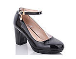 Чорні лакові туфлі на підборах 38 24,0 см, фото 3