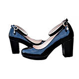 Чорні лакові туфлі з ремінцем на середньому підборі 38, фото 4