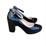 Чорні лакові туфлі з ремінцем на середньому підборі 38, фото 5