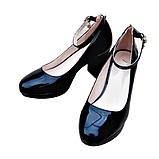 Чорні лакові туфлі з ремінцем на середньому підборі 38, фото 7