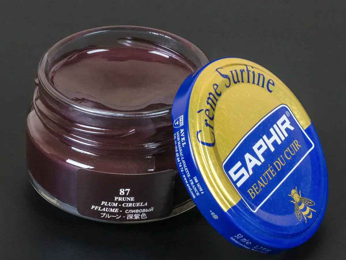 Зволожуючий крем для Взуття Saphir Creme Surfine сливовий, фото 1