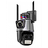 Вулична охоронна WIFI камера відеоспостереження Dual Lens Поворотна камера спостереження з бузком, фото 5