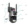 Вулична охоронна WIFI камера відеоспостереження Dual Lens Поворотна камера спостереження з бузком, фото 6