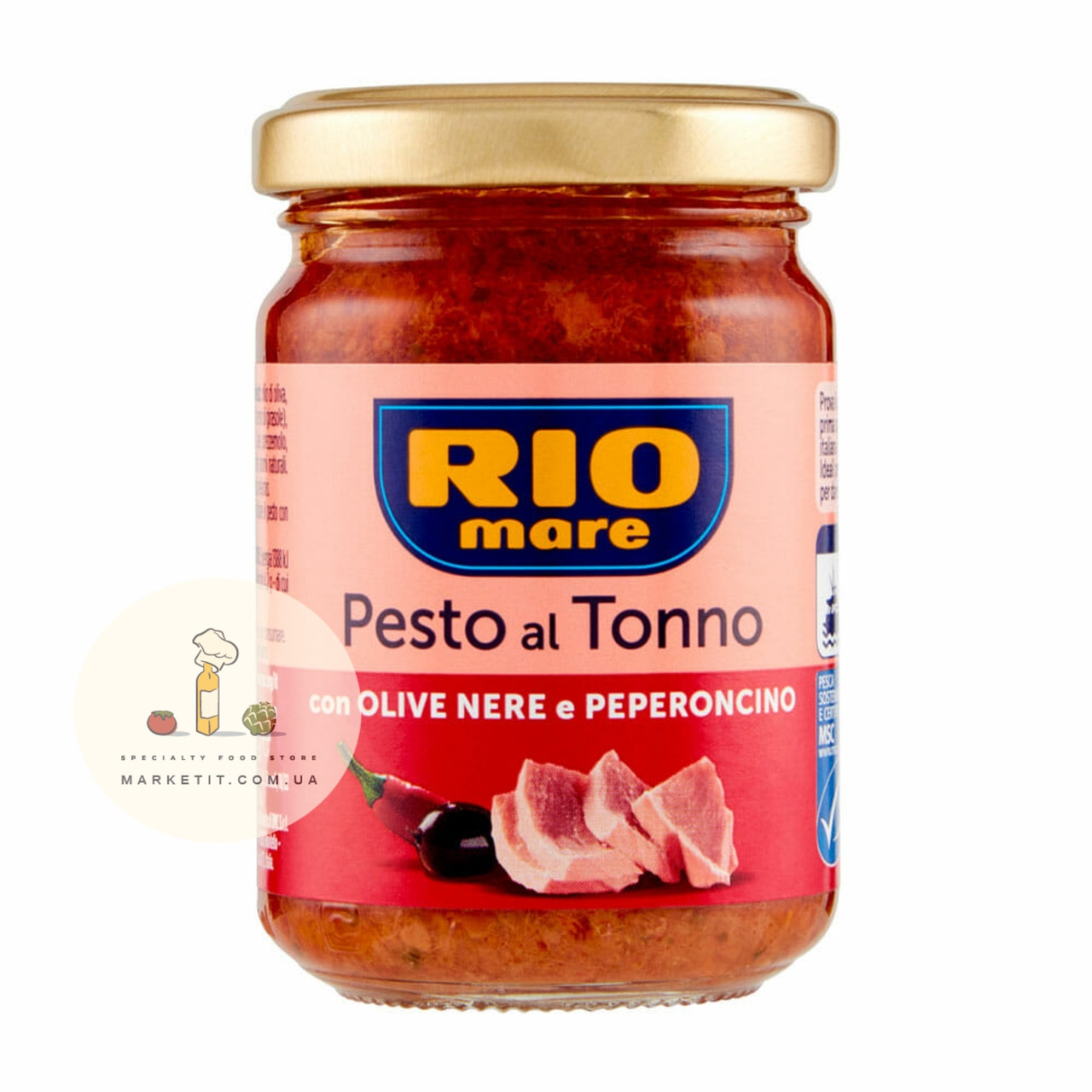 Соус песто з тунця Rio Mare Pesto al Tonno, з оливками та пікантним перцем 190 г.