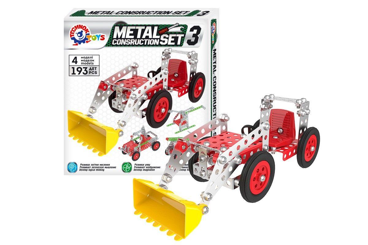 Іграшка "Конструктор металевий ТехноК", 193 деталі, 4 моделі, Технок 6412, фото 1