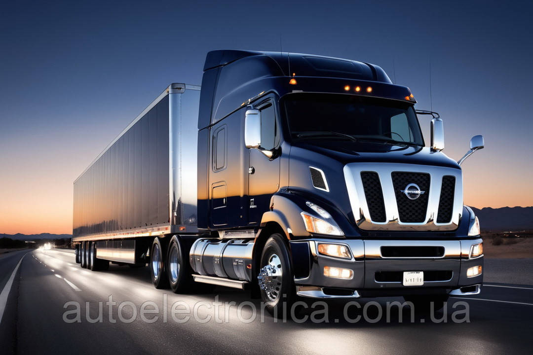 Картина на полотні "Navy Blue Nissan Semi-Trailer Truck" | STT.1.1