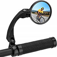 Праве Дзеркало для Велосипеда Заднього Вида на Руль Велозеркало Кругле ROCKBROS Black