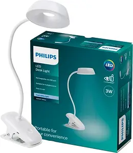 Настільна лампа Philips Led Reading Desk Lamp Donutclip 3W 4000K 1200Mah (від 5-35 годин)
