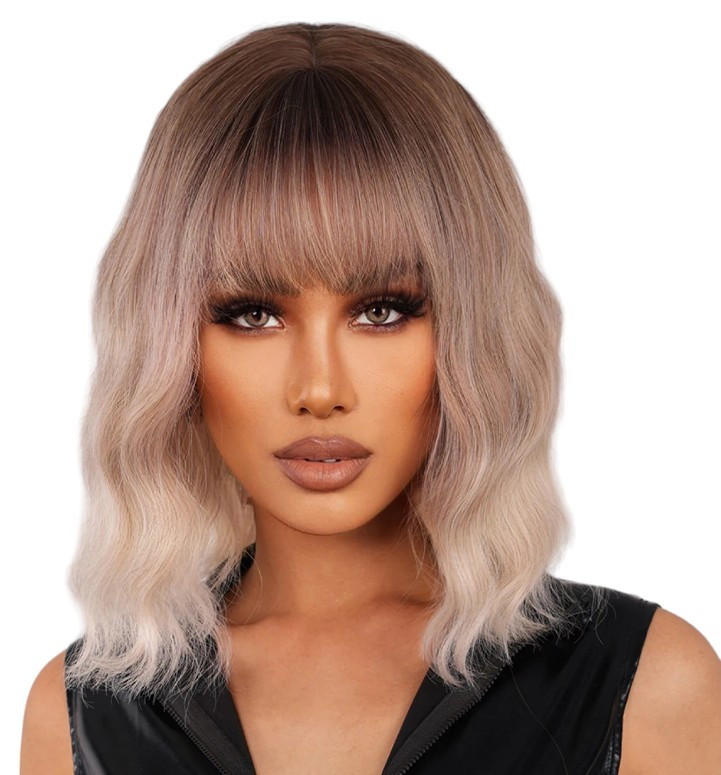 Перука Темний блонд хвилястий, термоволокно