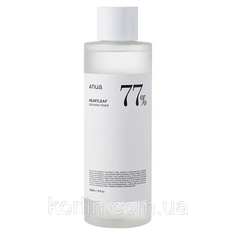 Anua Heartleaf 77% Soothing Toner Заспокійливий Тонік для обличчя 250 мл.