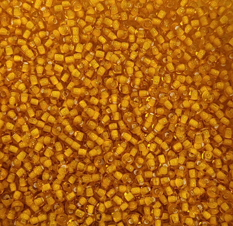 Бісер чеський Preciosa 85066, прозорий крейдований, помаранчевий (10 г)