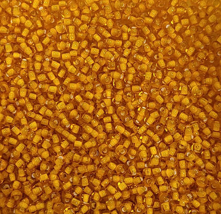 Бісер чеський Preciosa 85066, прозорий крейдований, помаранчевий (10 г), фото 1