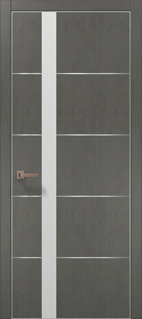 Двері міжкімнатні Папа Карло Plato PL-12 Бетон сірий ПП (глухі-щитові), фото 1