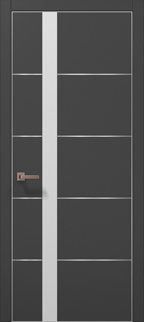 Двері міжкімнатні Папа Карло Plato PL-12 Темно-сірий супермат (глухі-щитові), фото 1