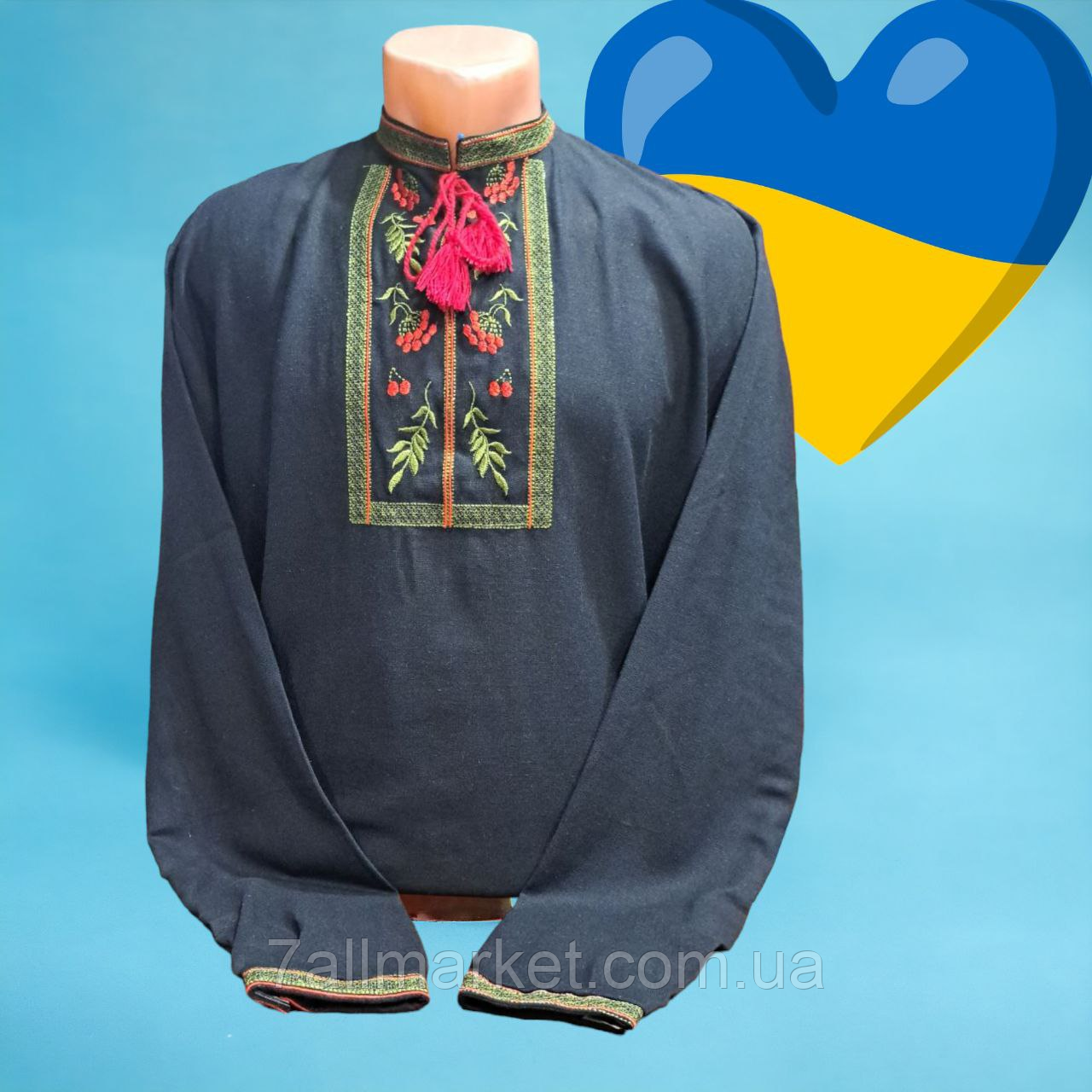 Вишиванка чоловіча лляна з довгим рукавом розміри 48-56 "VYSHYVANKA" недорого від прямого постачальника