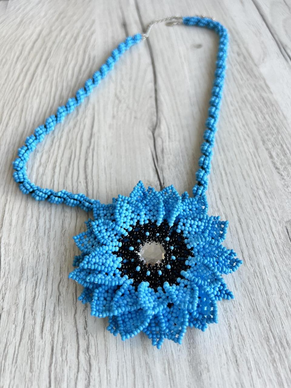 Намисто з бісеру ручної роботи НЕ СТАНОК, гердан.  Уічольські мотиви, фото 1