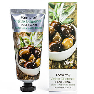 Крем для рук FarmStay Olive Visible Difference Hand Cream Olive увлажняющий 100 мл