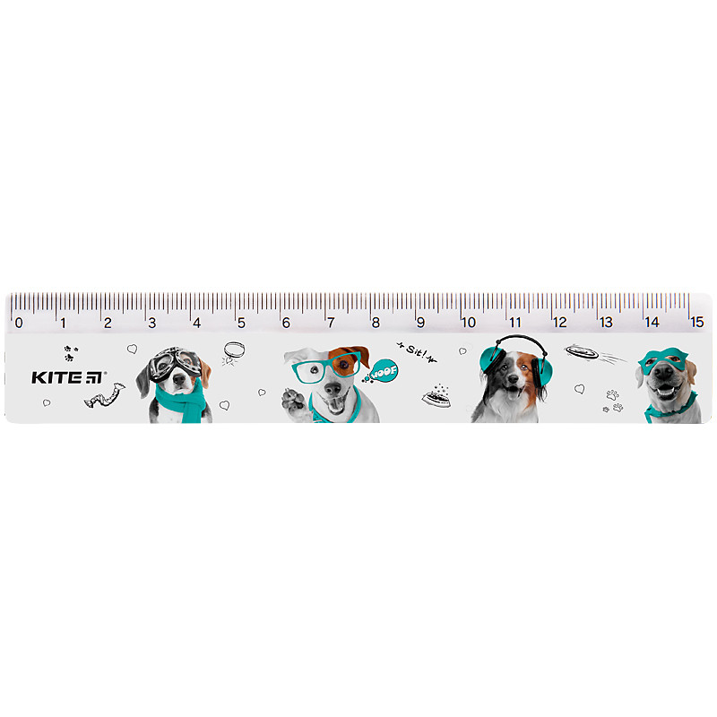 Лінійка пластикова Kite Dogs K24-090-1, 15 см
