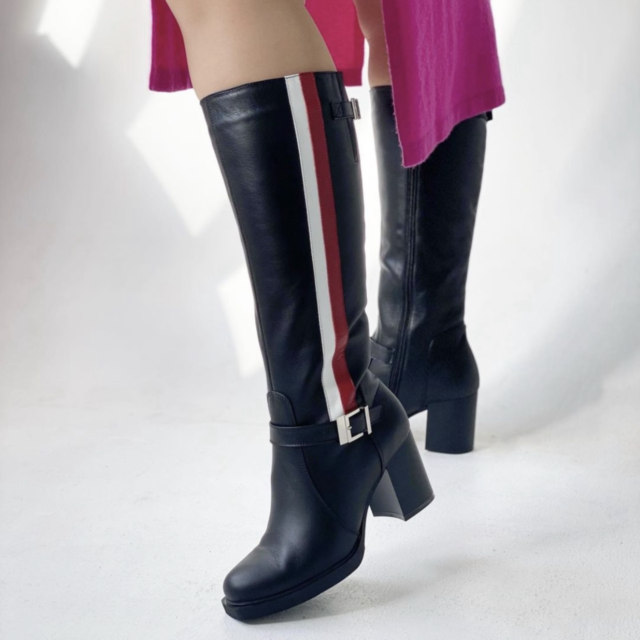 Чоботи жіночі демісезонні чорного кольору на підборах 6см "Style Shoes", фото 1