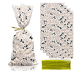 Пакети подарункові з малюнком Пандочка для солодощів фасувальні прозорі з затискачами10 шт 27х12.5 см, фото 2