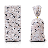 Пакети подарункові з малюнком Пандочка для солодощів фасувальні прозорі з затискачами10 шт 27х12.5 см, фото 3