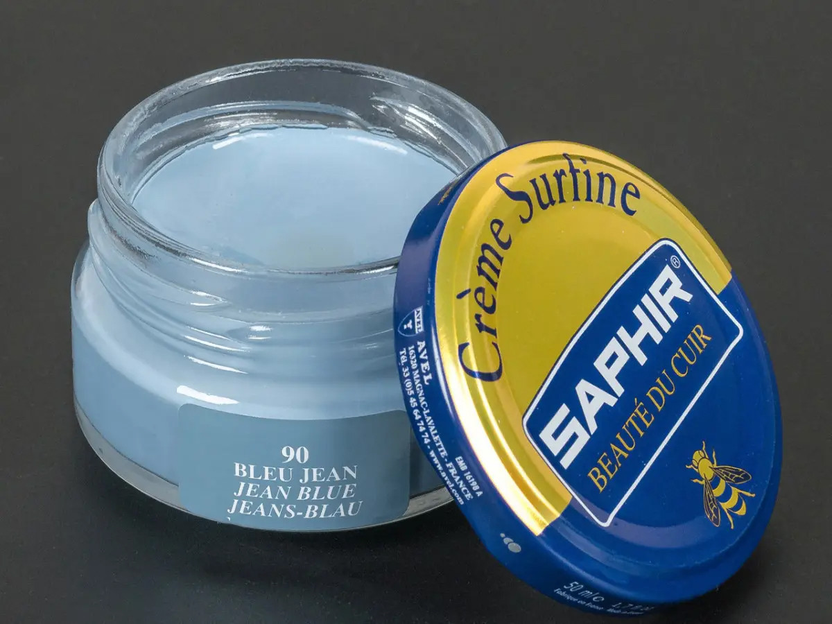 Зволожуючий крем для Взуття Saphir Creme Surfine блакитна джинса, фото 1