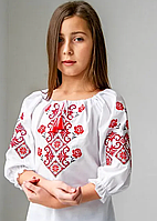 Вишиванка для дівчинки (поплін, 3/4) Марічка, зріст 116-152