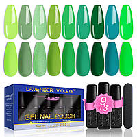 Набір гель-лаку для нігтів з 9-колірним покриттям, 3 пляшками базового матового верхнього покриття та пилкою для нігтів