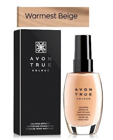 Матуючий тональний крем із заспокійливим ефектом Warmest Beige / Бежевий, Avon Calming Effects Mattifyng 30 мл