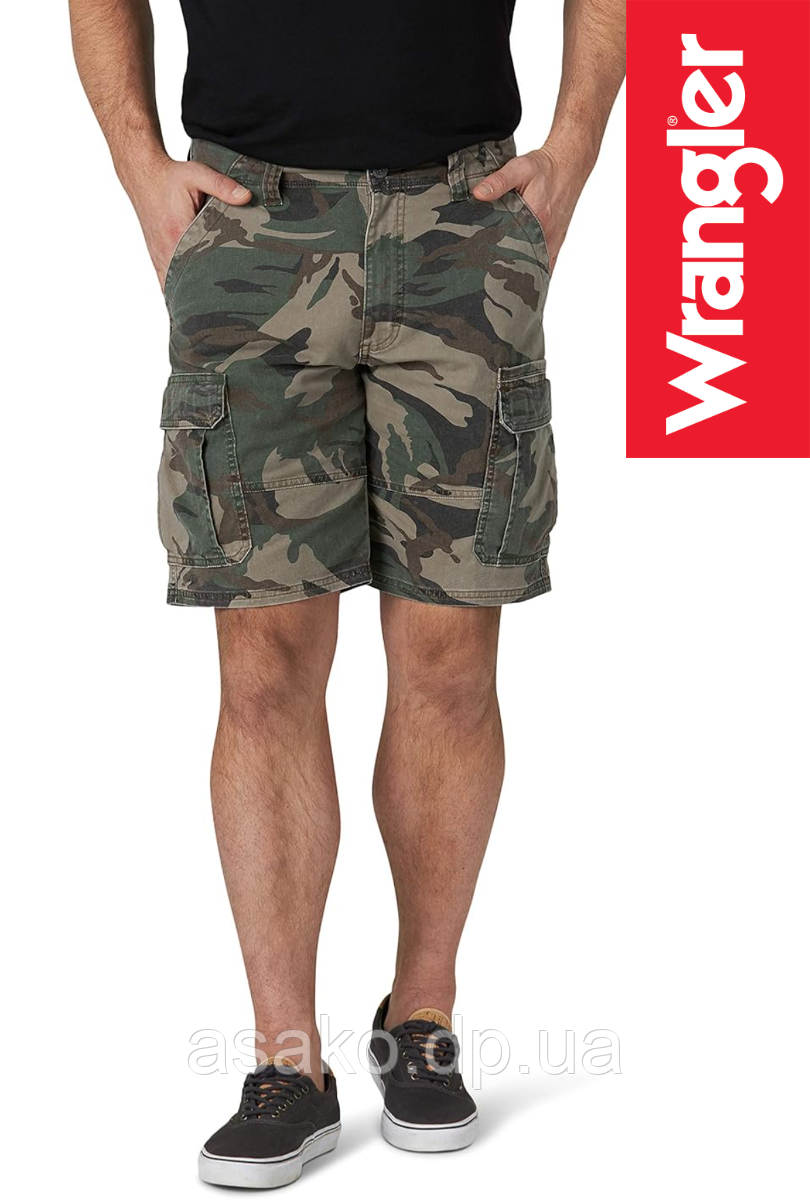 Шорти карго чоловічі Wrangler® ZM7 Five Star Flex / Камуфляжний колір зелений / Комфортний крій / із США