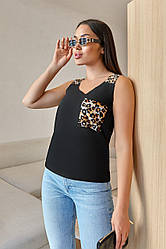 Жіноча майка з принтом "Jessa" оптом від виробника | Норма і батал