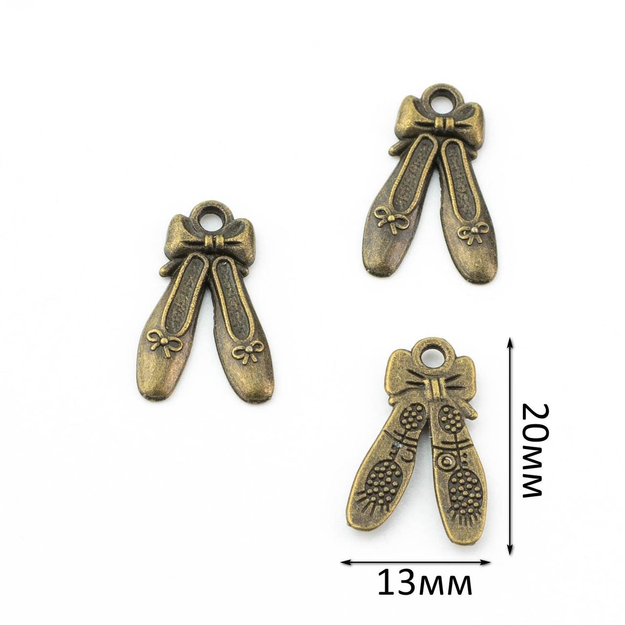Підвіска "Балетки" 13*20мм Бронза PDB036, фото 1
