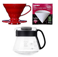 Комлект Hario V60 Red 01 на 3 предмета