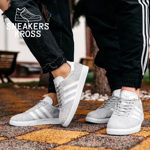 Мужские кроссовки Adidas Gazelle Grey, Кроссовки Адидас Газели серые ...