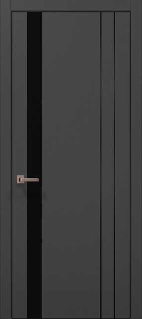 Двері міжкімнатні Папа Карло Plato PL-22 Темно-сірий супермат (глухі-щитові), фото 1