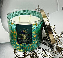 Ароматизована велика свічка Bath and Body Works М'ятний гарячий шоколад