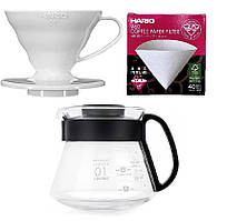 Комлект Hario V60 White 01 на 3 предмета